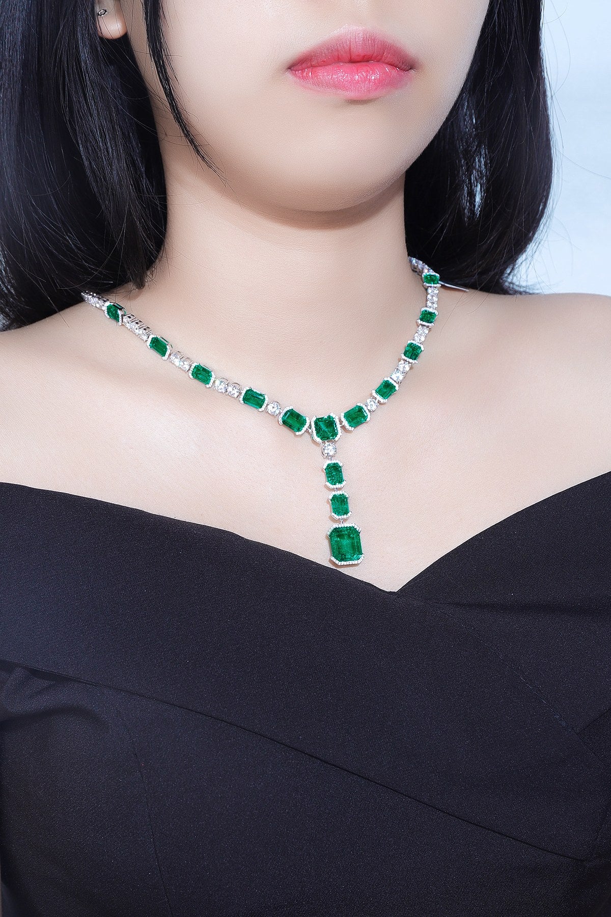 Pirmiana New Fashion 38.35ct Lab Grown Emerald Pendant Necklace S925 Silver Jewelry for Woman Gift Pendants