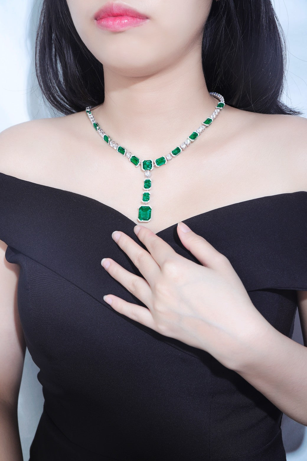Pirmiana New Fashion 38.35ct Lab Grown Emerald Pendant Necklace S925 Silver Jewelry for Woman Gift Pendants