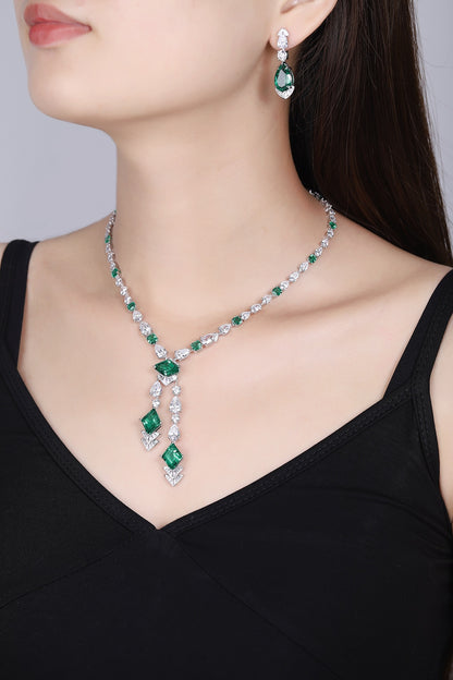 Pirmiana New Fashion 16.56ct Lab Grown Emerald Pendant Necklace S925 Silver Jewelry for Woman Gift Pendants