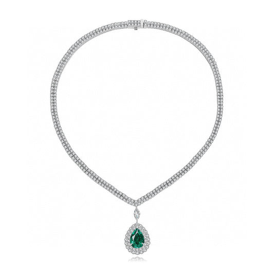 Pirmiana New Fashion 3.88ct Lab Grown Emerald Pendant Necklace S925 Silver Jewelry for Woman Gift Pendants
