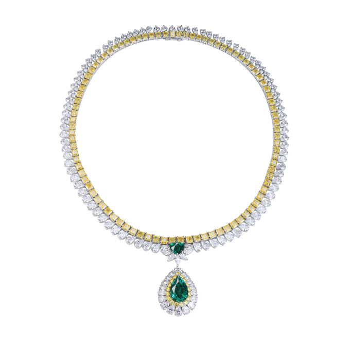 Pirmiana New Fashion 7.58ct Lab Grown Emerald Pendant Necklace S925 Silver Jewelry for Woman Gift Pendants