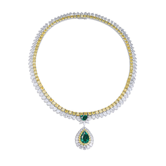 Pirmiana New Fashion 7.58ct Lab Grown Emerald Pendant Necklace S925 Silver Jewelry for Woman Gift Pendants