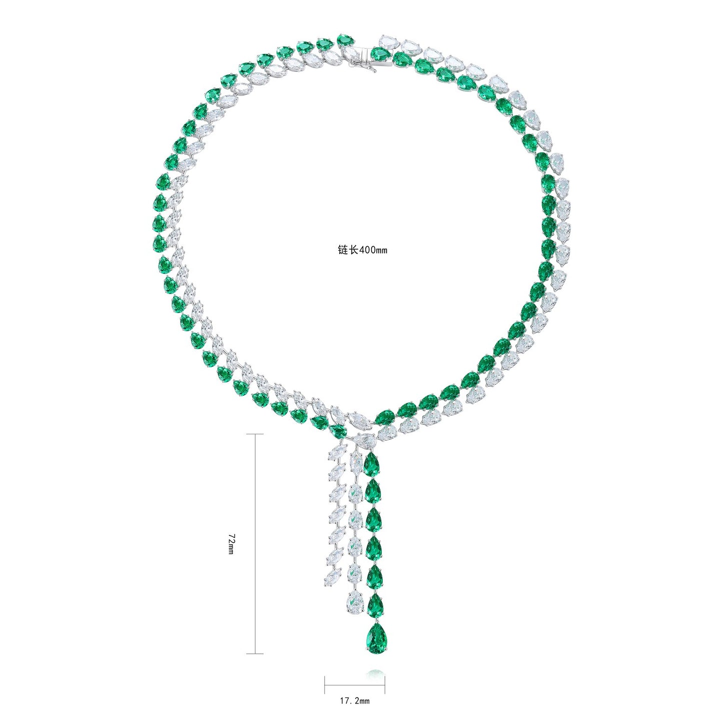 Pirmiana New Fashion 31.16ct Lab Grown Emerald Necklace S925 Silver Jewelry for Woman Gift Pendants