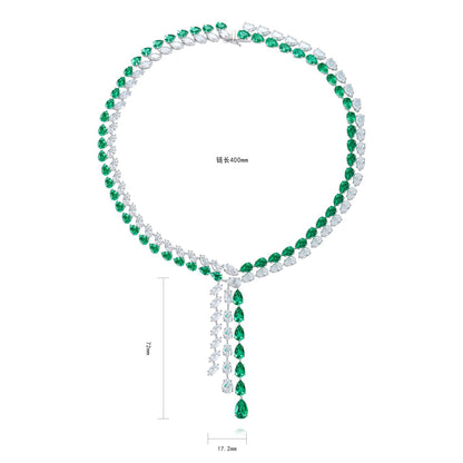 Pirmiana New Fashion 31.16ct Lab Grown Emerald Necklace S925 Silver Jewelry for Woman Gift Pendants