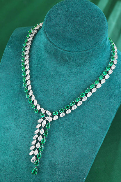 Pirmiana New Fashion 31.16ct Lab Grown Emerald Necklace S925 Silver Jewelry for Woman Gift Pendants