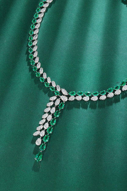 Pirmiana New Fashion 31.16ct Lab Grown Emerald Necklace S925 Silver Jewelry for Woman Gift Pendants