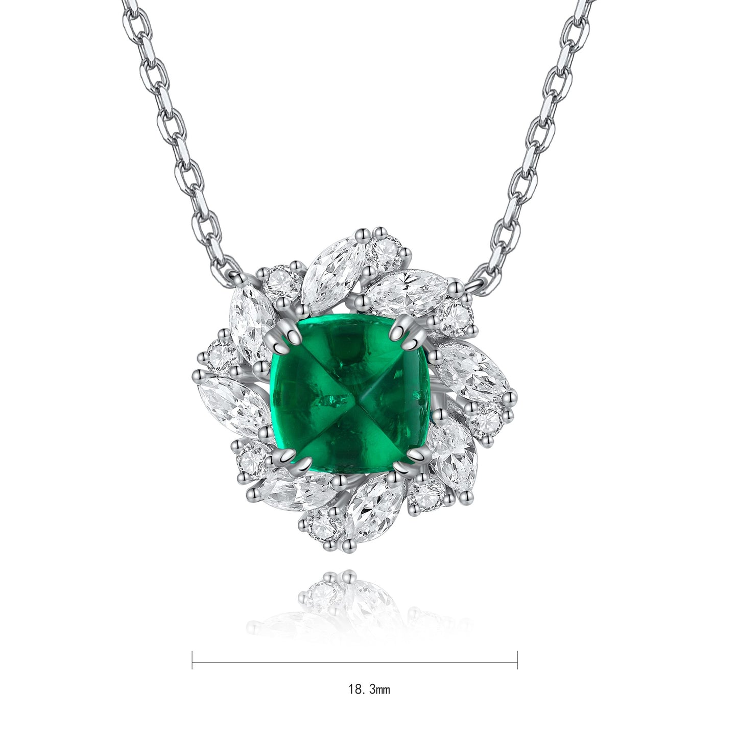 Pirmiana New Fashion 3.35ct Lab Grown Emerald Necklace S925 Silver Jewelry for Woman Gift Pendants