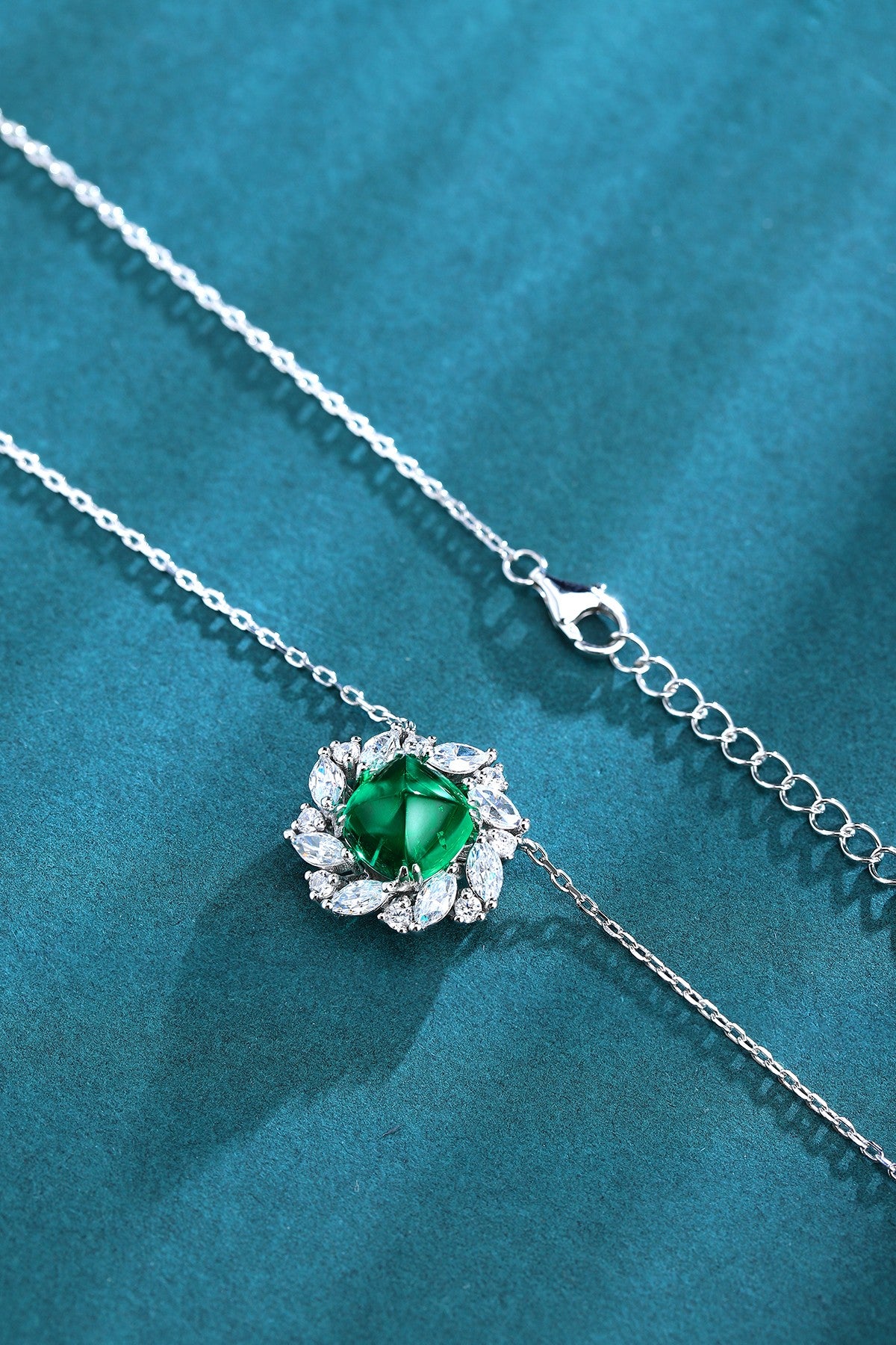 Pirmiana New Fashion 3.35ct Lab Grown Emerald Necklace S925 Silver Jewelry for Woman Gift Pendants
