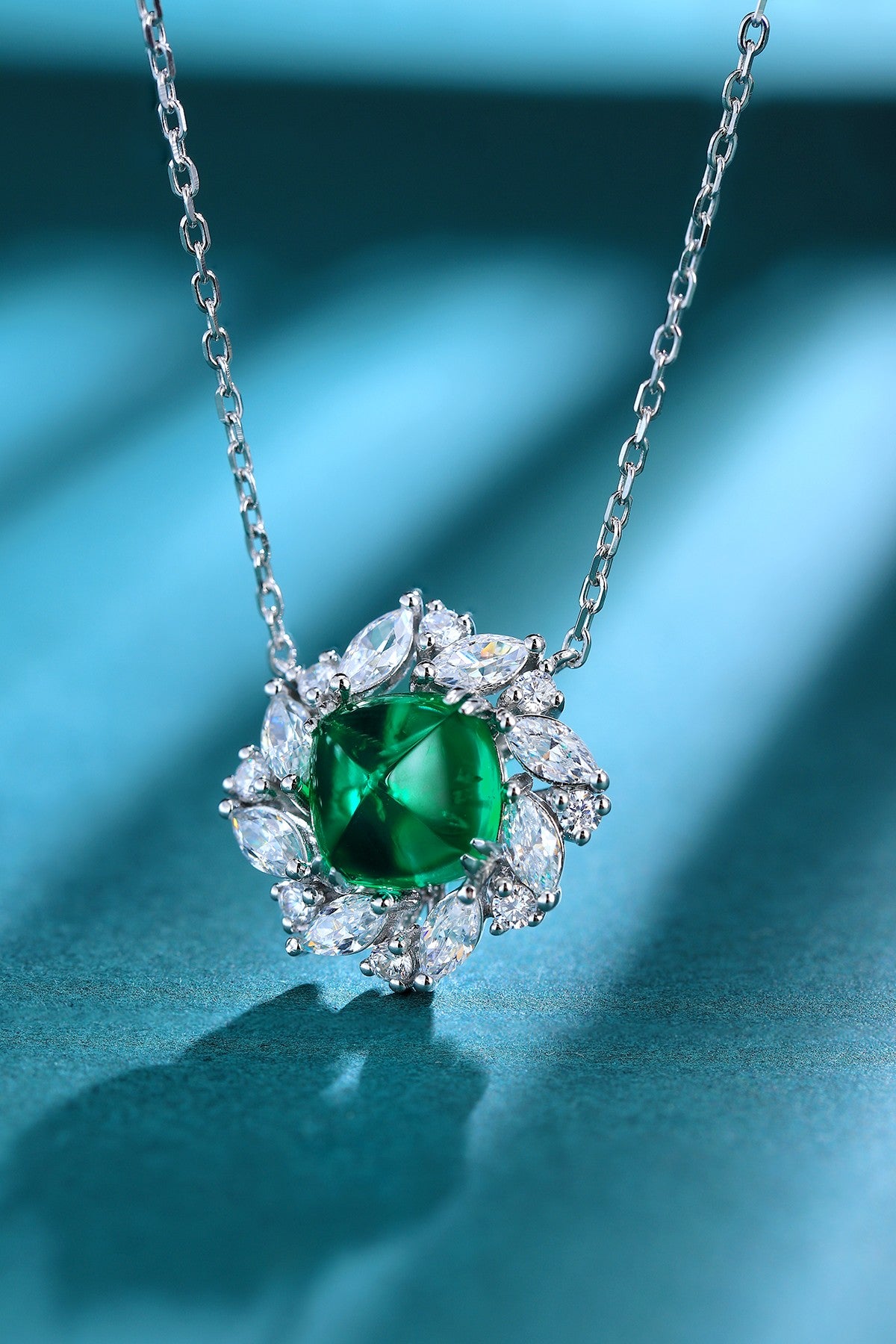 Pirmiana New Fashion 3.35ct Lab Grown Emerald Necklace S925 Silver Jewelry for Woman Gift Pendants