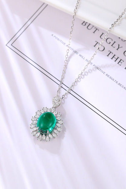 Pirmiana New Fashion 3.54ct Lab Grown Emerald Pendant Necklace S925 Silver Jewelry for Woman Gift Pendants