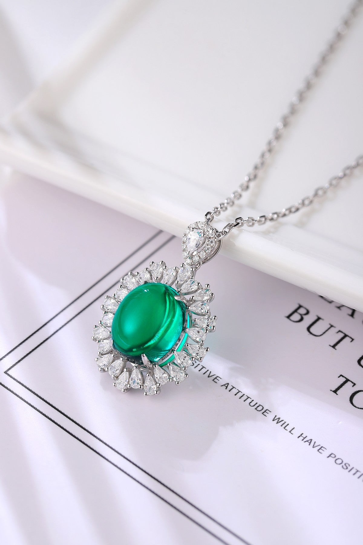 Pirmiana New Fashion 3.54ct Lab Grown Emerald Pendant Necklace S925 Silver Jewelry for Woman Gift Pendants