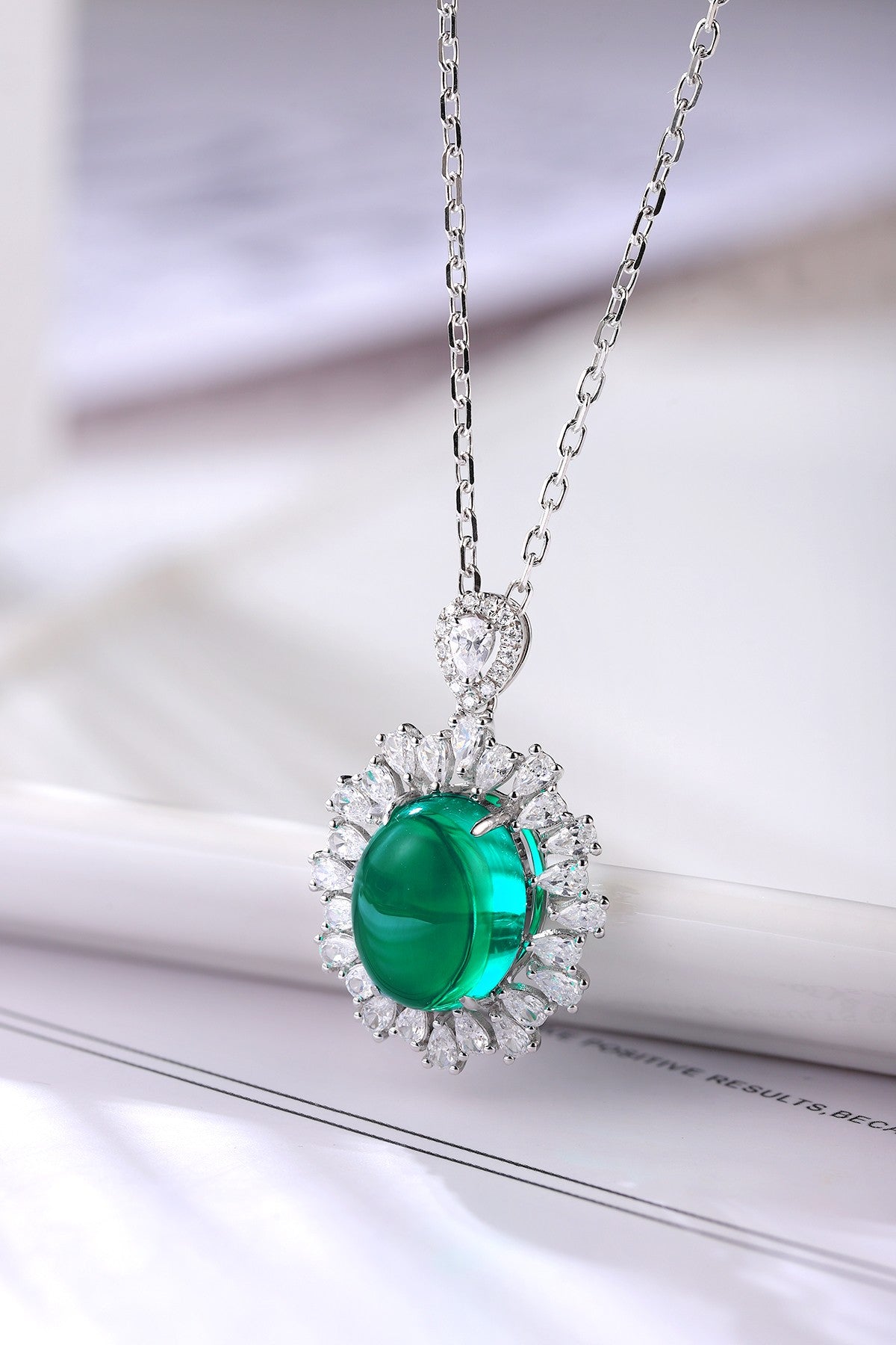 Pirmiana New Fashion 3.54ct Lab Grown Emerald Pendant Necklace S925 Silver Jewelry for Woman Gift Pendants