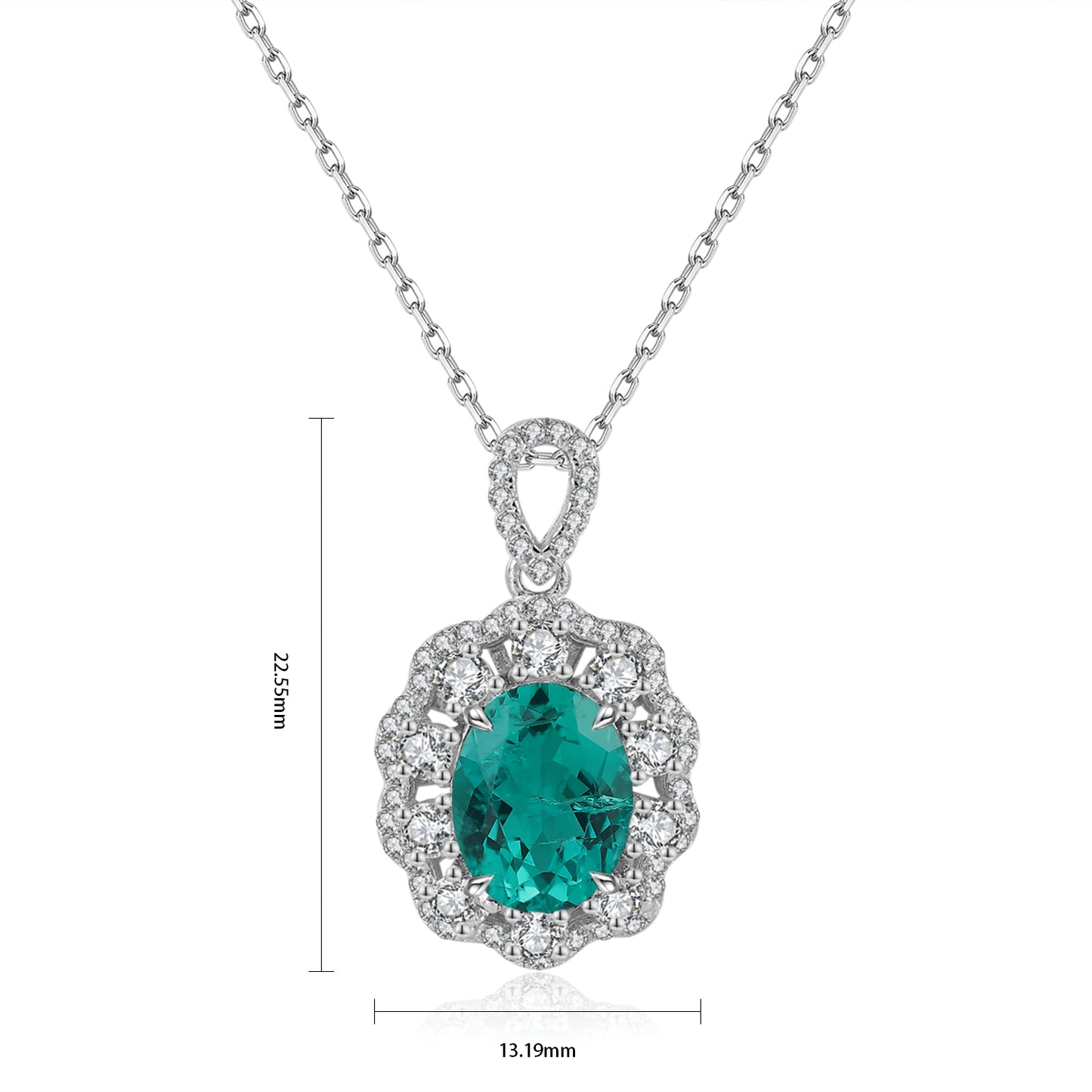 Pirmiana New Fashion 1.75ct Lab Grown Emerald Necklace S925 Silver Jewelry for Woman Gift Pendants