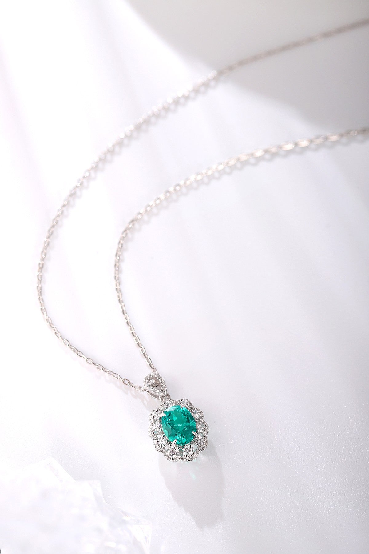 Pirmiana New Fashion 1.75ct Lab Grown Emerald Necklace S925 Silver Jewelry for Woman Gift Pendants