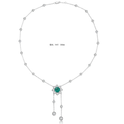 Pirmiana New Fashion 2.62ct Lab Grown Emerald Necklace S925 Silver Jewelry for Woman Gift Pendants
