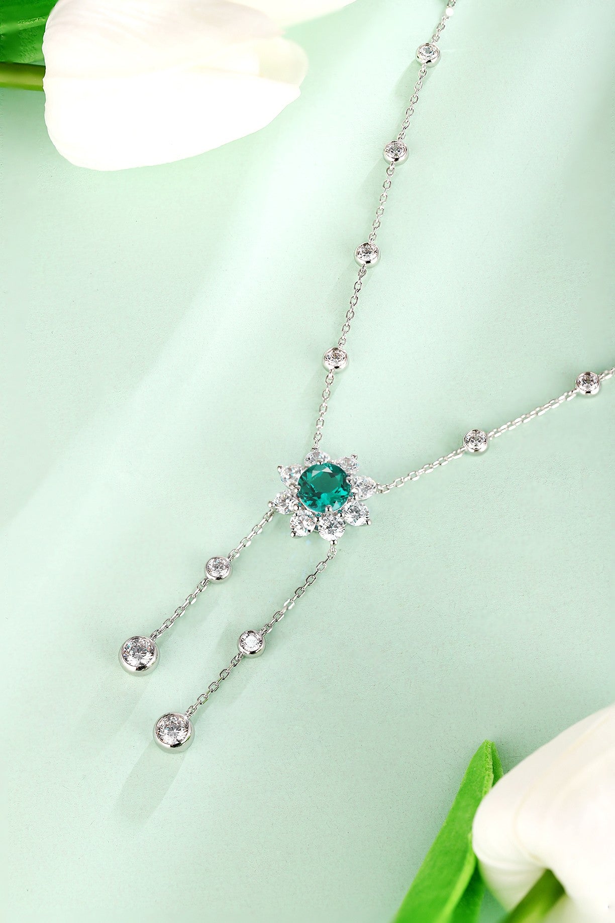 Pirmiana New Fashion 2.62ct Lab Grown Emerald Necklace S925 Silver Jewelry for Woman Gift Pendants