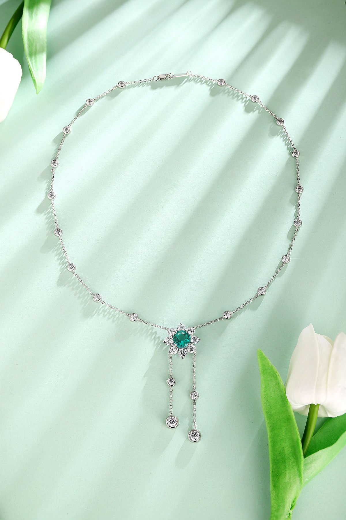 Pirmiana New Fashion 2.62ct Lab Grown Emerald Necklace S925 Silver Jewelry for Woman Gift Pendants