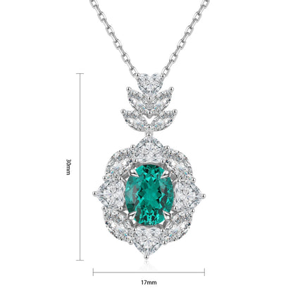 Pirmiana New Fashion 2.45ct Lab Grown Emerald Necklace S925 Silver Jewelry for Woman Gift Pendants