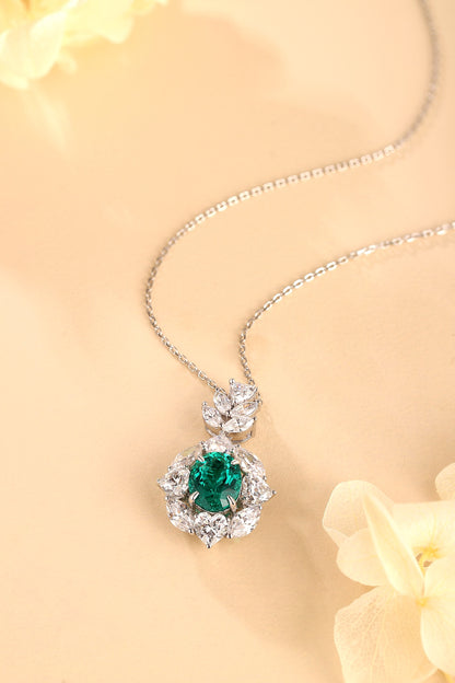 Pirmiana New Fashion 2.45ct Lab Grown Emerald Necklace S925 Silver Jewelry for Woman Gift Pendants