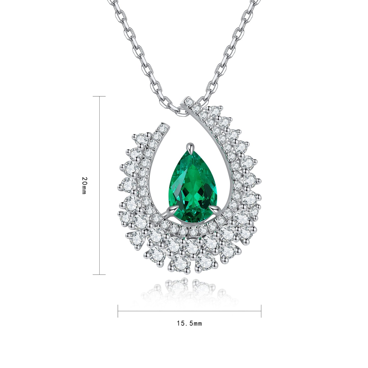 Pirmiana New Fashion 1.91ct Lab Grown Emerald Necklace S925 Silver Jewelry for Woman Gift Pendants