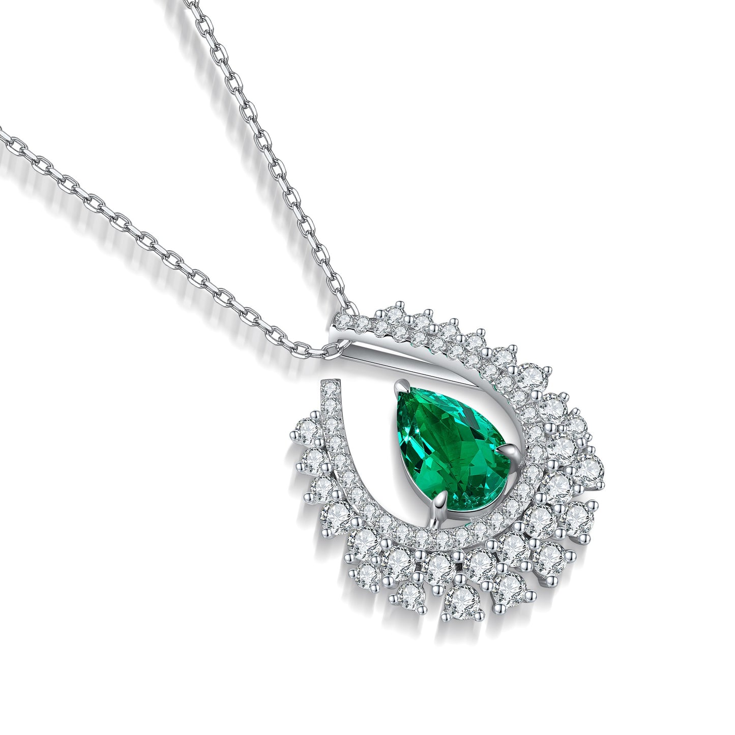 Pirmiana New Fashion 1.91ct Lab Grown Emerald Necklace S925 Silver Jewelry for Woman Gift Pendants
