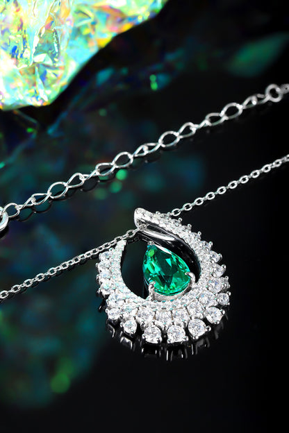 Pirmiana New Fashion 1.91ct Lab Grown Emerald Necklace S925 Silver Jewelry for Woman Gift Pendants
