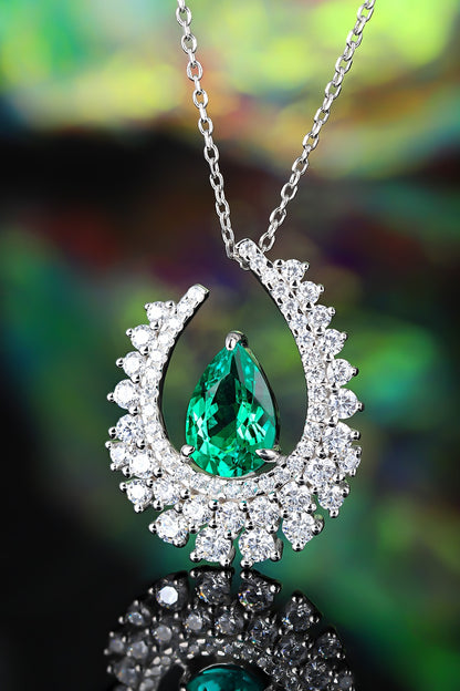 Pirmiana New Fashion 1.91ct Lab Grown Emerald Necklace S925 Silver Jewelry for Woman Gift Pendants