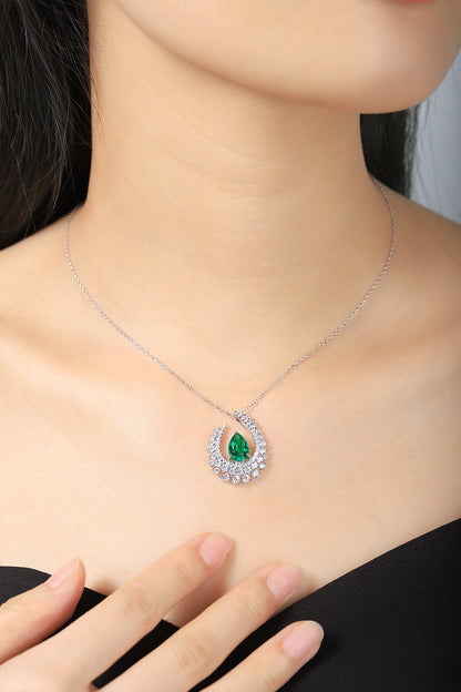 Pirmiana New Fashion 1.91ct Lab Grown Emerald Necklace S925 Silver Jewelry for Woman Gift Pendants