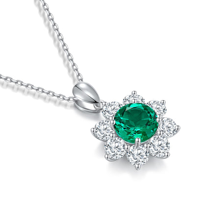 Pirmiana New Fashion 2.522ct Lab Grown Emerald Necklace S925 Silver Jewelry for Woman Gift Pendants