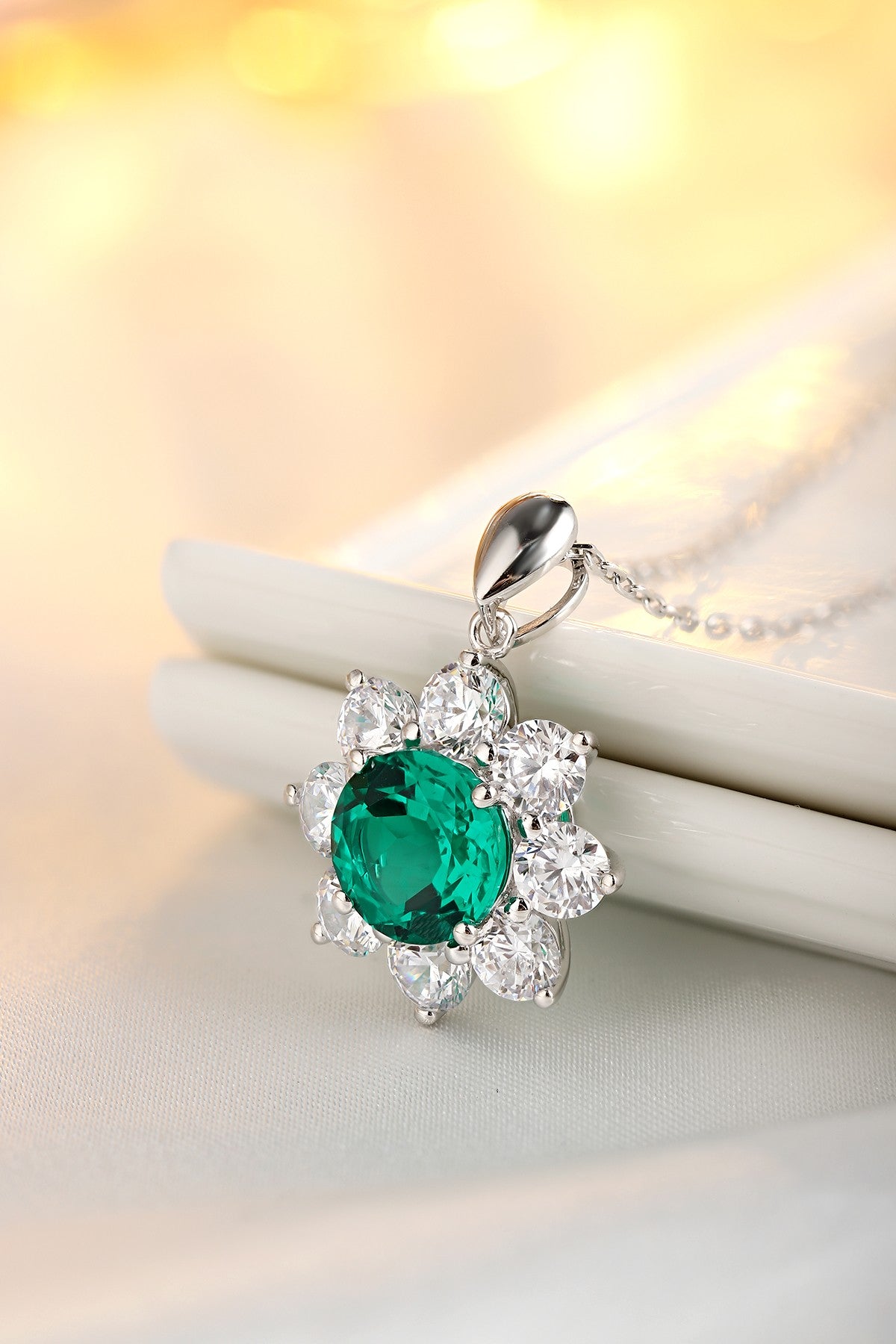 Pirmiana New Fashion 2.522ct Lab Grown Emerald Necklace S925 Silver Jewelry for Woman Gift Pendants