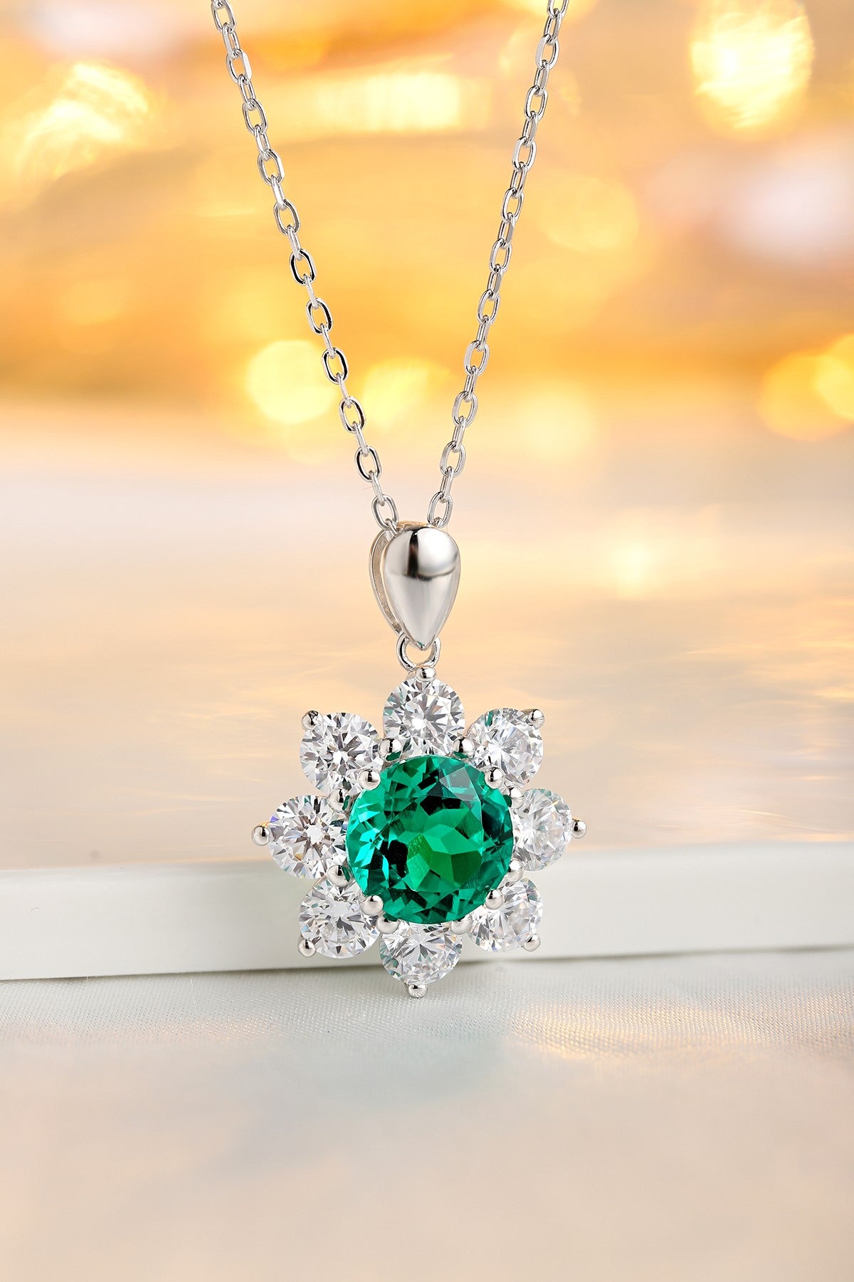Pirmiana New Fashion 2.522ct Lab Grown Emerald Necklace S925 Silver Jewelry for Woman Gift Pendants