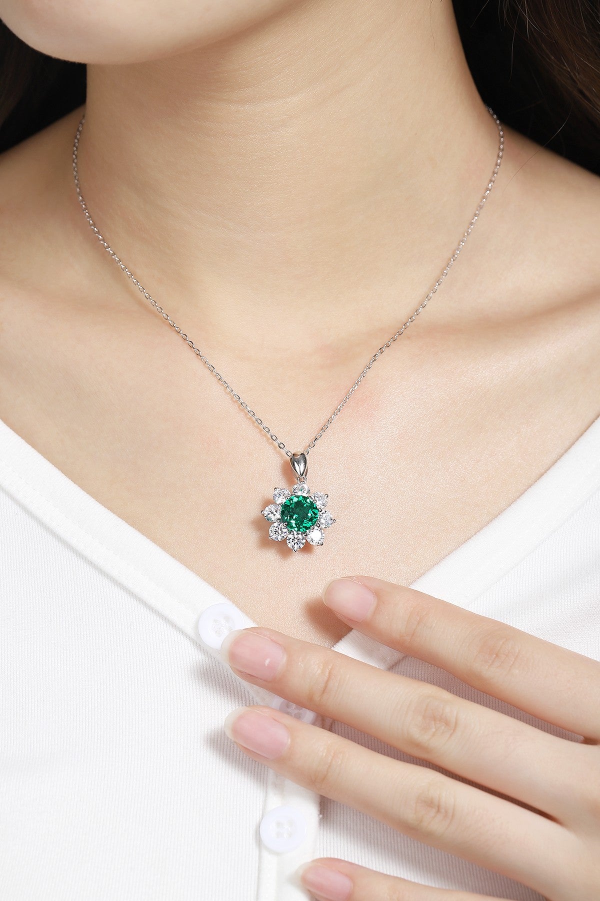 Pirmiana New Fashion 2.522ct Lab Grown Emerald Necklace S925 Silver Jewelry for Woman Gift Pendants