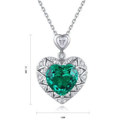 Pirmiana New Fashion 3.42ct Lab Grown Emerald Necklace S925 Silver Jewelry for Woman Gift Pendants