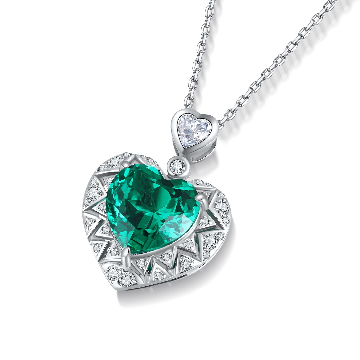 Pirmiana New Fashion 3.42ct Lab Grown Emerald Necklace S925 Silver Jewelry for Woman Gift Pendants