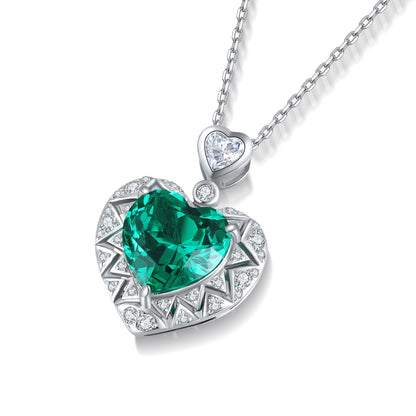 Pirmiana New Fashion 3.42ct Lab Grown Emerald Necklace S925 Silver Jewelry for Woman Gift Pendants