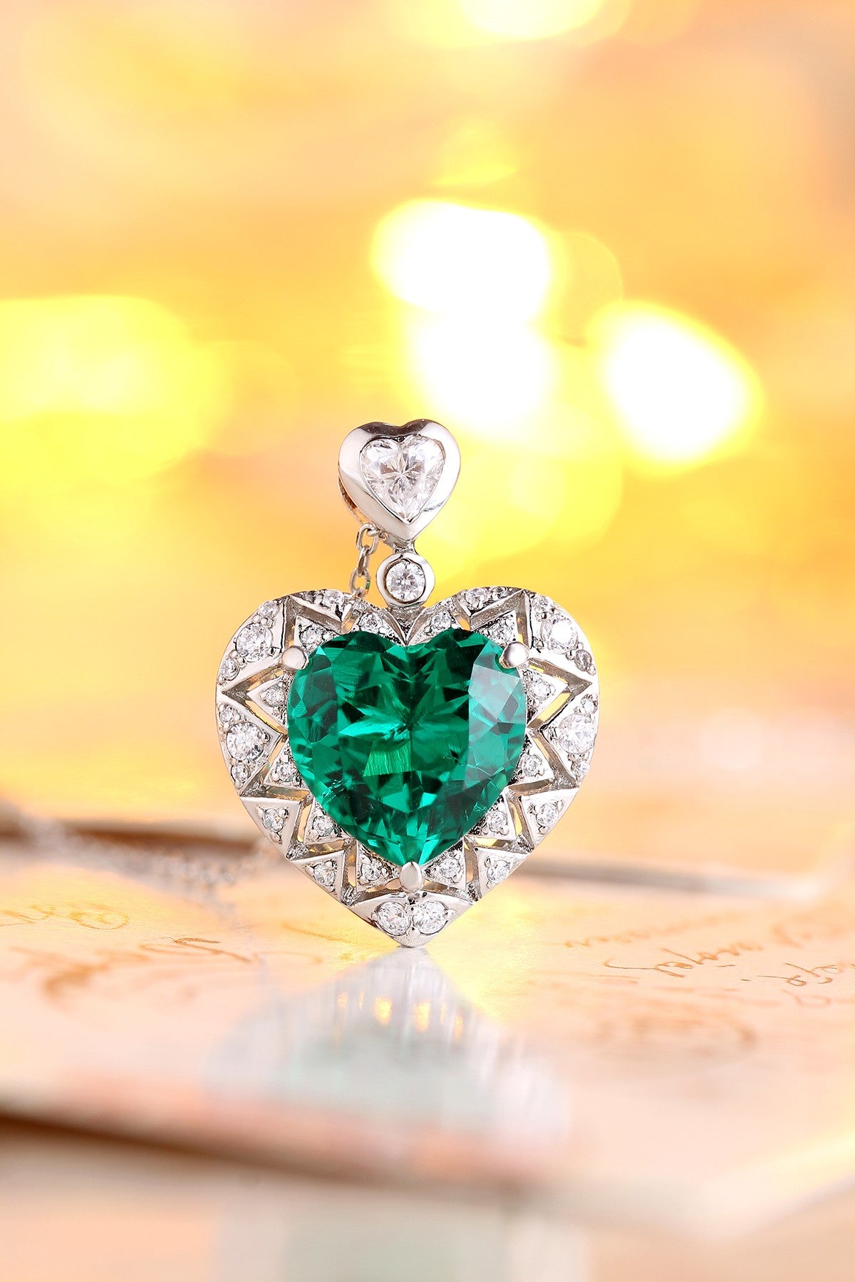 Pirmiana New Fashion 3.42ct Lab Grown Emerald Necklace S925 Silver Jewelry for Woman Gift Pendants