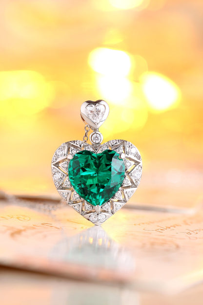 Pirmiana New Fashion 3.42ct Lab Grown Emerald Necklace S925 Silver Jewelry for Woman Gift Pendants