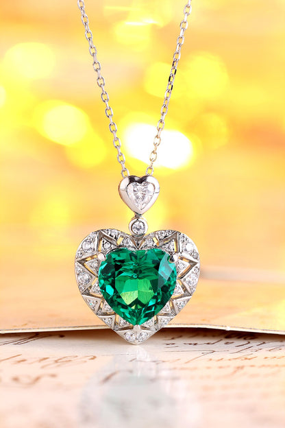 Pirmiana New Fashion 3.42ct Lab Grown Emerald Necklace S925 Silver Jewelry for Woman Gift Pendants