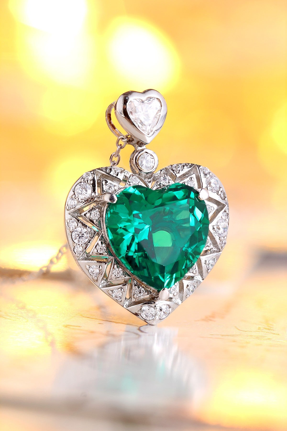 Pirmiana New Fashion 3.42ct Lab Grown Emerald Necklace S925 Silver Jewelry for Woman Gift Pendants