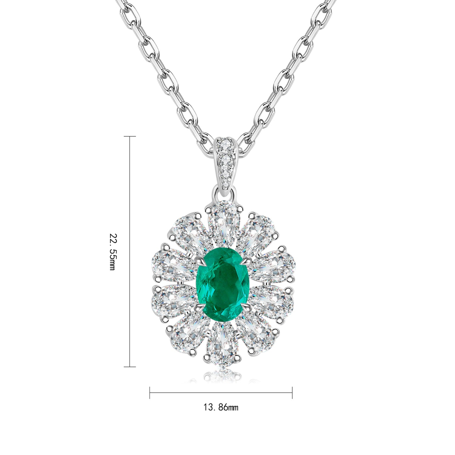 Pirmiana New Fashion 0.72ct Lab Grown Emerald Necklace S925 Silver Jewelry for Woman Gift Pendants