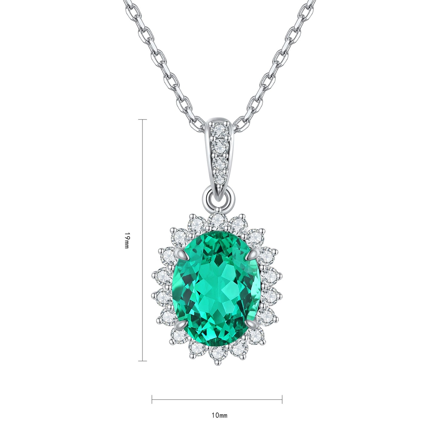Pirmiana New Fashion 1.43ct Lab Grown Emerald Necklace S925 Silver Jewelry for Woman Gift Pendants