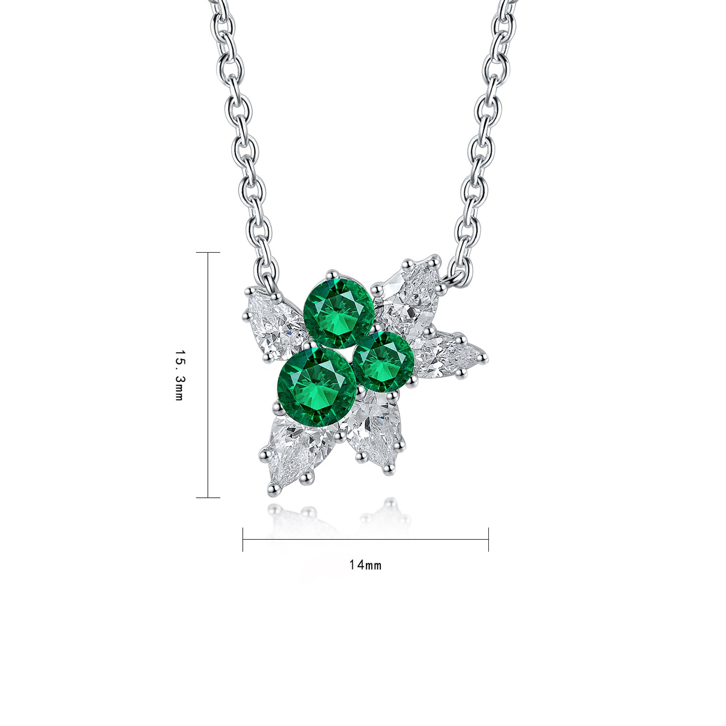 Pirmiana New Fashion 1.03ct Lab Grown Emerald Necklace S925 Silver Jewelry for Woman Gift Pendants