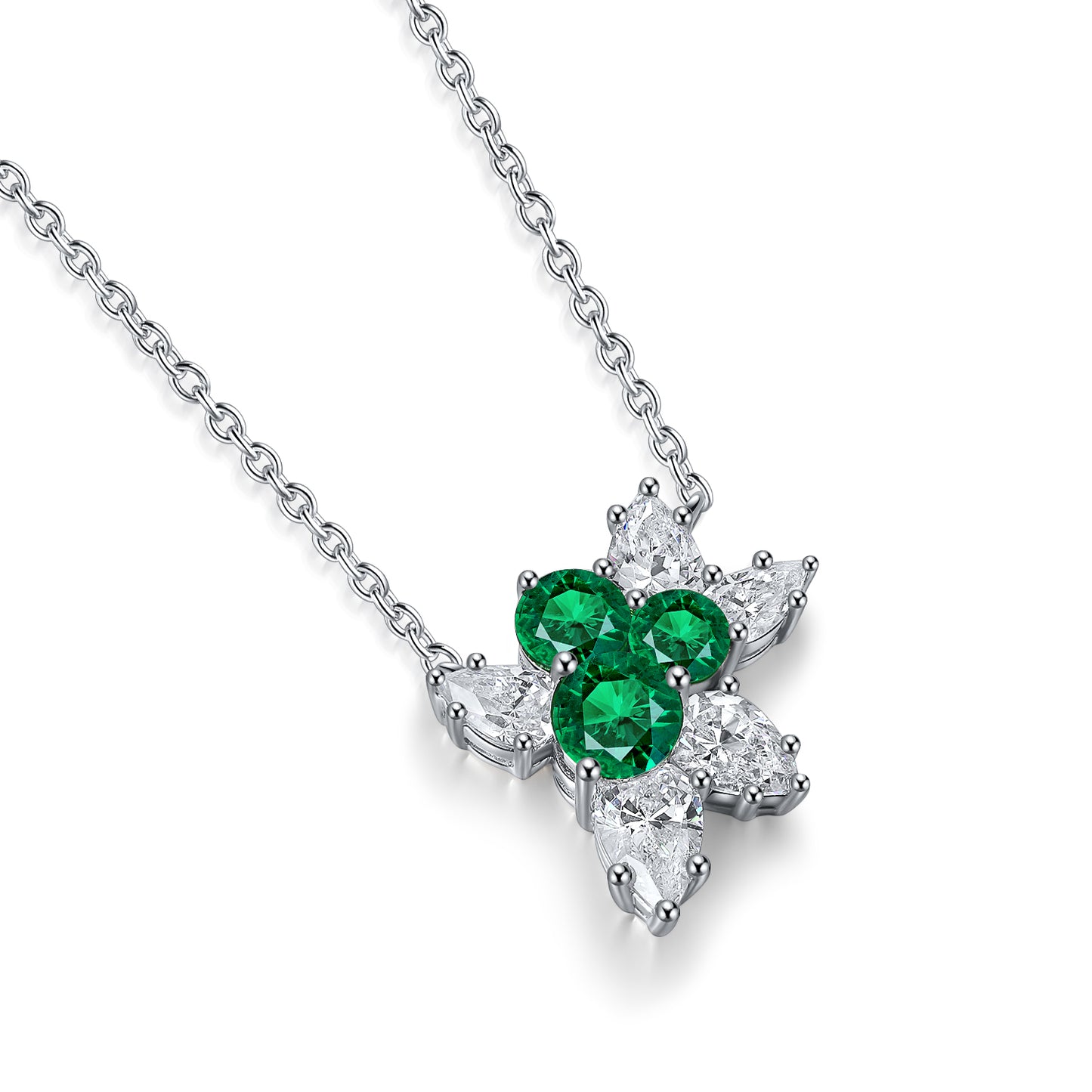 Pirmiana New Fashion 1.03ct Lab Grown Emerald Necklace S925 Silver Jewelry for Woman Gift Pendants