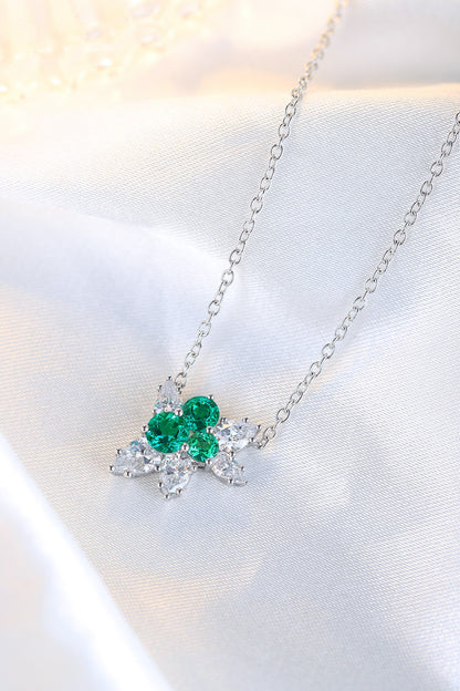 Pirmiana New Fashion 1.03ct Lab Grown Emerald Necklace S925 Silver Jewelry for Woman Gift Pendants