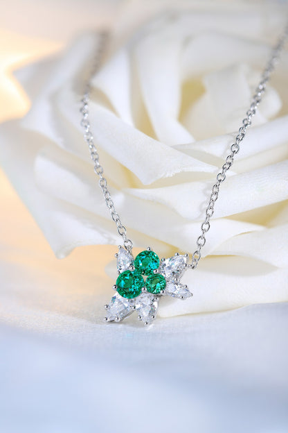 Pirmiana New Fashion 1.03ct Lab Grown Emerald Necklace S925 Silver Jewelry for Woman Gift Pendants