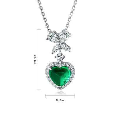 Pirmiana New Fashion 1.39ct Lab Grown Emerald Necklace S925 Silver Jewelry for Woman Gift Pendants