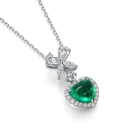Pirmiana New Fashion 1.39ct Lab Grown Emerald Necklace S925 Silver Jewelry for Woman Gift Pendants