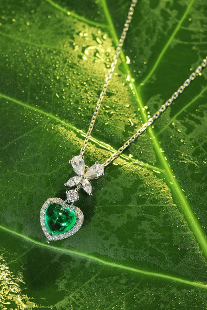 Pirmiana New Fashion 1.39ct Lab Grown Emerald Necklace S925 Silver Jewelry for Woman Gift Pendants