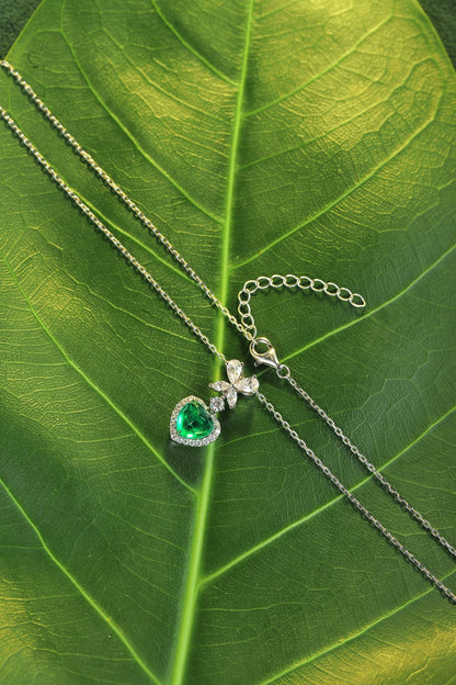 Pirmiana New Fashion 1.39ct Lab Grown Emerald Necklace S925 Silver Jewelry for Woman Gift Pendants