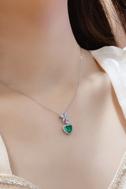 Pirmiana New Fashion 1.39ct Lab Grown Emerald Necklace S925 Silver Jewelry for Woman Gift Pendants